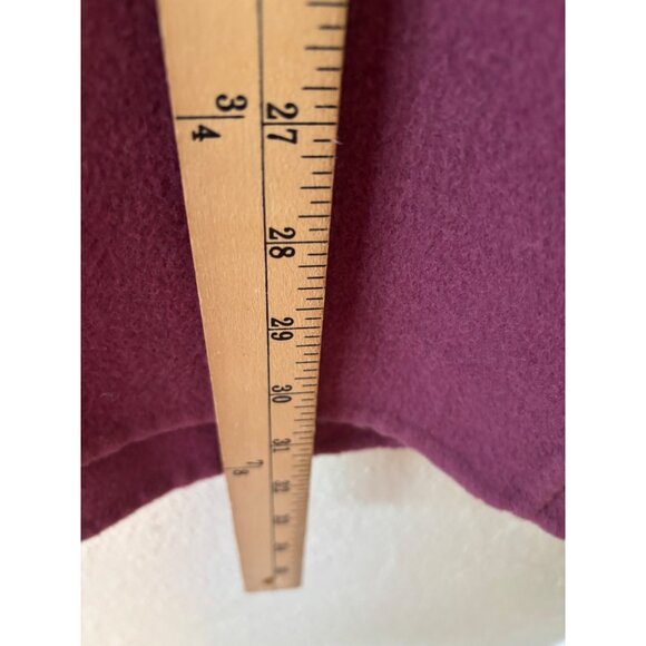 Massimo Dutti Womens Burgundy Wool Blend Long Coat Open Front Size M Side Pocket - Picture 10 of 11